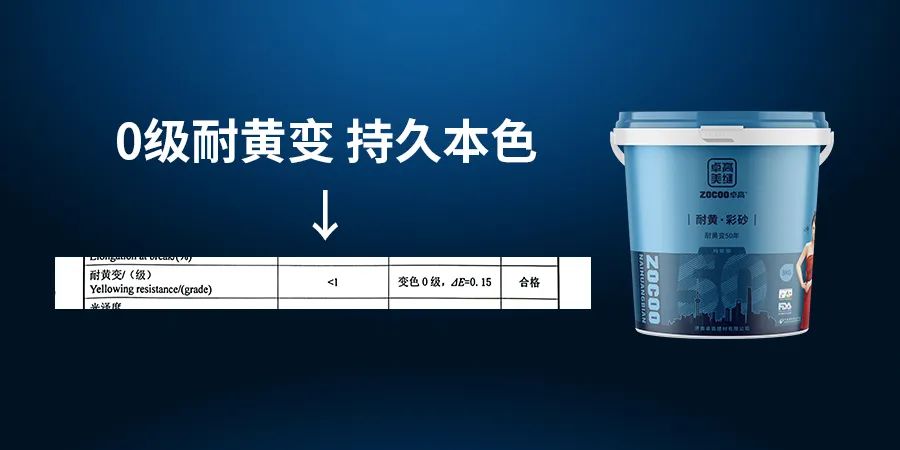 卓高耐黃彩砂耐黃變檢測報告